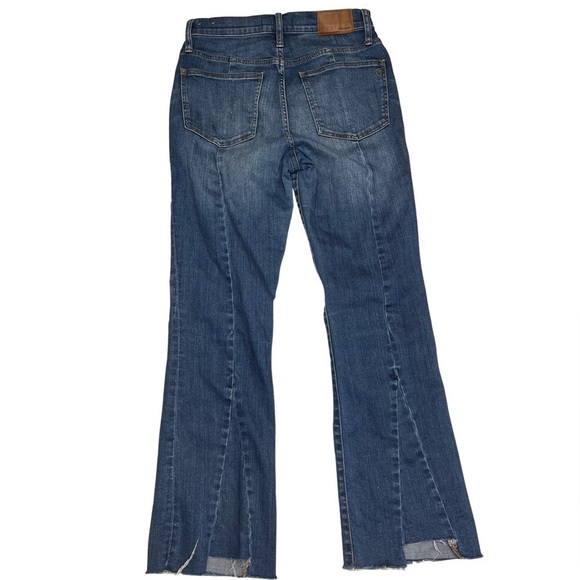 Madewell Cali Demi Boot Notch Split Back Raw Hem Jeans Sz 26 - Picture 4 of 12